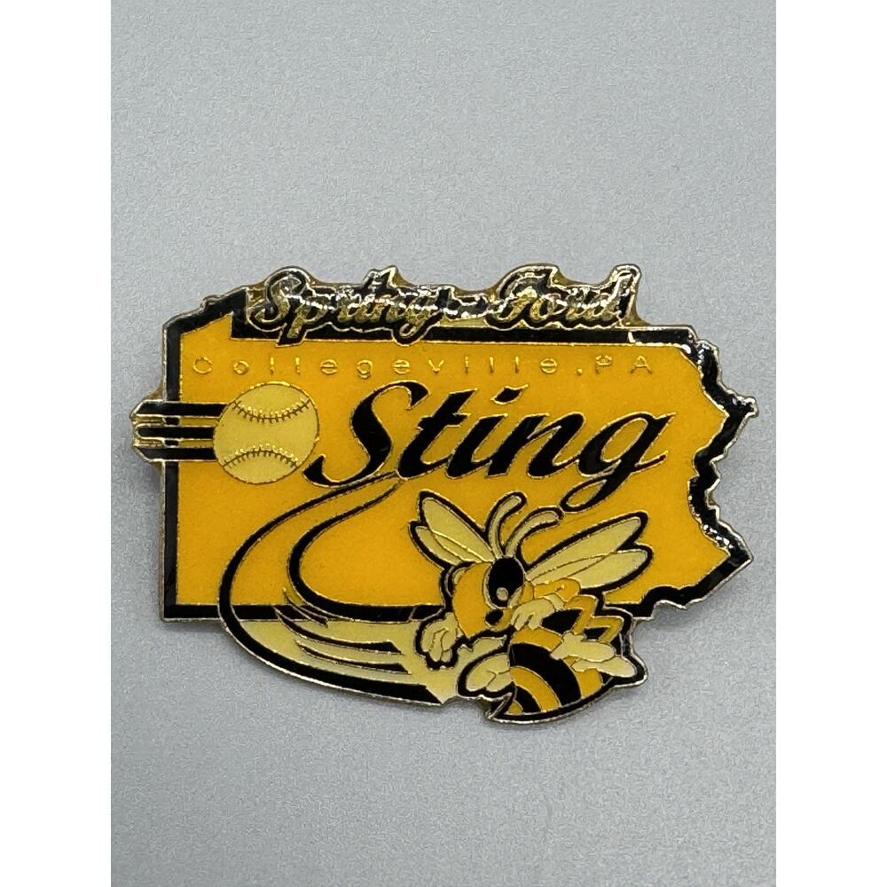 Vintage Collegeville PA Sting Softball Baseball Lapel Pin